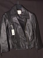 Lot 310 - Reiss black leather jacket.