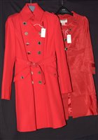 Lot 318 - Karen Millen red military type overcoat; and another.
