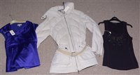 Lot 320 - Two Karen Millen blouses and a puffa jacket.