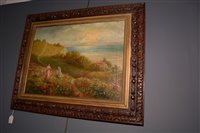 Lot 383 - Girls picking floers on a hillside.