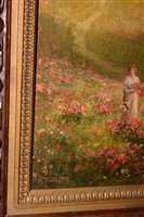 Lot 383 - Girls picking floers on a hillside.