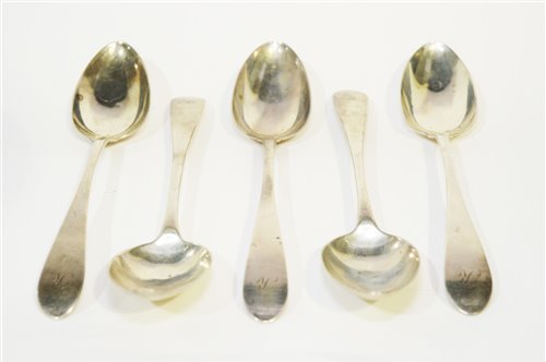 Lot 589 - Set of silver table spoons
