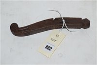 Lot 952 - 19th Century carved wooden knitting sheath.