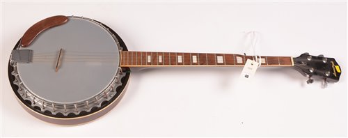 Lot 40 - Lorenzo five string G banjo mahogany resonator