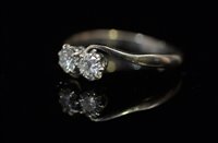 Lot 748 - Two stone diamond ring