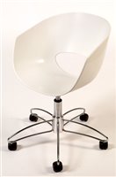Lot 1120 - Italian white plastic and chrome desk chair