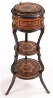 Lot 999 - A French inlaid walnut jardiniere stand.