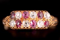 Lot 803 - Ruby and diamond ring
