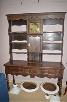 Lot 814 - oak dresser with clock