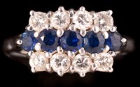 Lot 847 - Sapphire and diamond ring