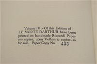 Lot 1081 - Le Mort Darthur by Sir Thomas Mallory KT volumes one to four