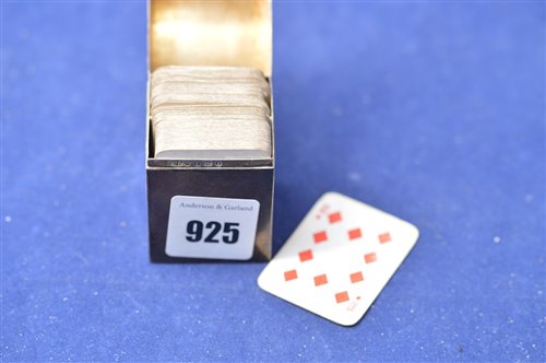 Lot 925 - A silver miniature card case