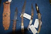 Lot 966 - A selection of knives and a dagger.