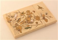 Lot 96 - Japanese ivory shibayama card case