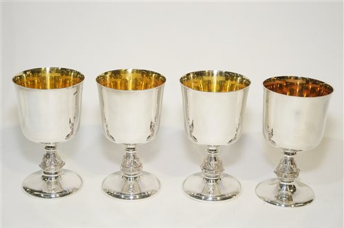Lot 567 - Four Lindisfarne Silver Goblets