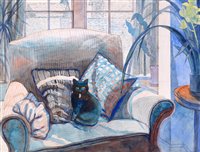 Lot 286 - "Cat on a Settee".
