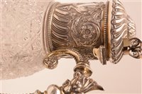 Lot 572 - Cut Glass silver mounted claret jug