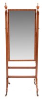 Lot 996 - A 19th Century mahogany cheval mirror.