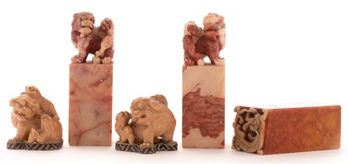 Lot 47 - Pair of 19th Century Chinese soapstone seals