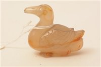 Lot 51 - Chinese carved pale green agate ducks