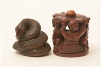 Lot 86 - Late 19th  Century Japanese carved boxwood