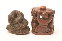 Lot 86 - Late 19th  Century Japanese carved boxwood