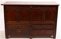 Lot 989 - An oak mule chest.