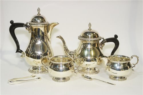 Lot 552 - An Elizabeth II silver four piece tea service