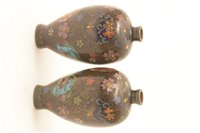 Lot 95 - Pair of miniature Japanese cloisonne vases