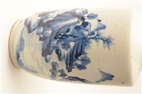 Lot 21 - Chinese blue and white Rouleau vase