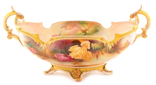 Lot 140 - A Royal Worcester Hadley oval bowl