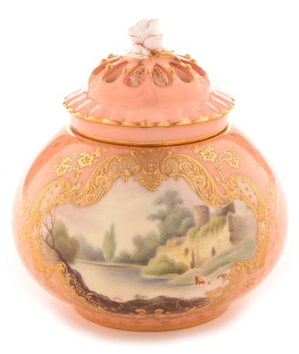 Lot 141 - A Royal Worcester pot pourri vase and covers