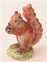 Lot 107 - 18th Century Derby model of a seated squirrel another of a fox