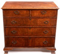 Lot 1005 - An early 18th Century style walnut and banded chest