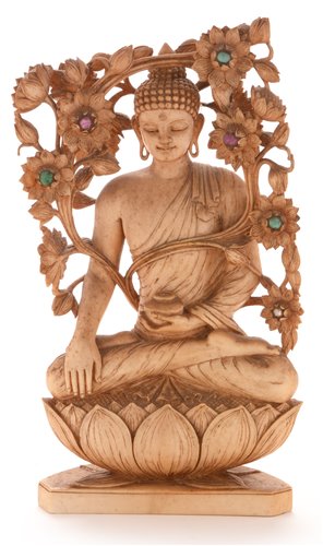 Lot 97 - An Asian carved ivory Buddha.