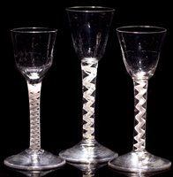Lot 190 - Georgian double series opaque twist wine glass