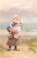 Lot 269 - Dutch girls on the seashore.