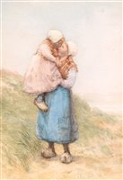 Lot 269 - Dutch girls on the seashore.