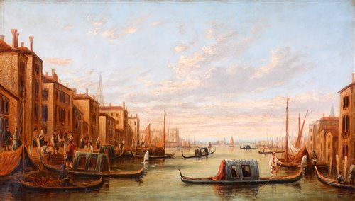 Lot 370 - Gondolas on the Grand Canal.