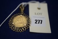 Lot 277 - Gold sovereign & brooch mount