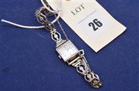 Lot 279 - 9ct white gold Omega ladies watch