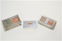 Lot 645 - Two stamp cases and a match box case