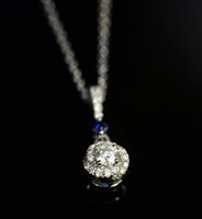 Lot 733 - Vera Wang diamond and sapphire pendant