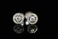 Lot 747 - Vera Wang diamond and sapphire earrings