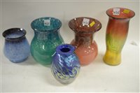 Lot 425 - Five studio glass vases.