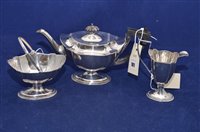 Lot 181 - An Edward VII silver teapot and other various items.