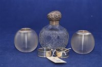 Lot 188 - An Edward VII silver mounted cut glass dressing table pot; etc.