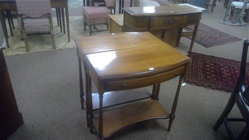 Lot 694 - Fruitwood side tables.