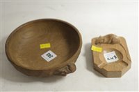 Lot 243 - A 'Mouseman' ashtray; and a Mouseman bowl.