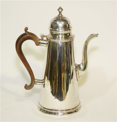 Lot 570 - Queen Anne Britannia Standard silver coffee pot.